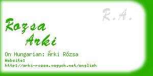 rozsa arki business card